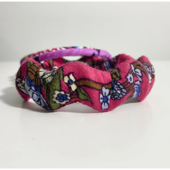 Floral Fabric Bangle 4-Piece Set (PINK) - Picture 2 of 2
